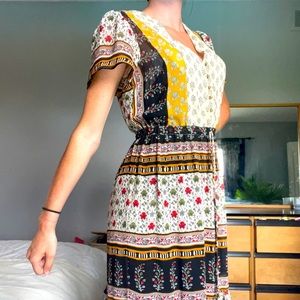 Anthropologie Boho flowy flower Midi Dress